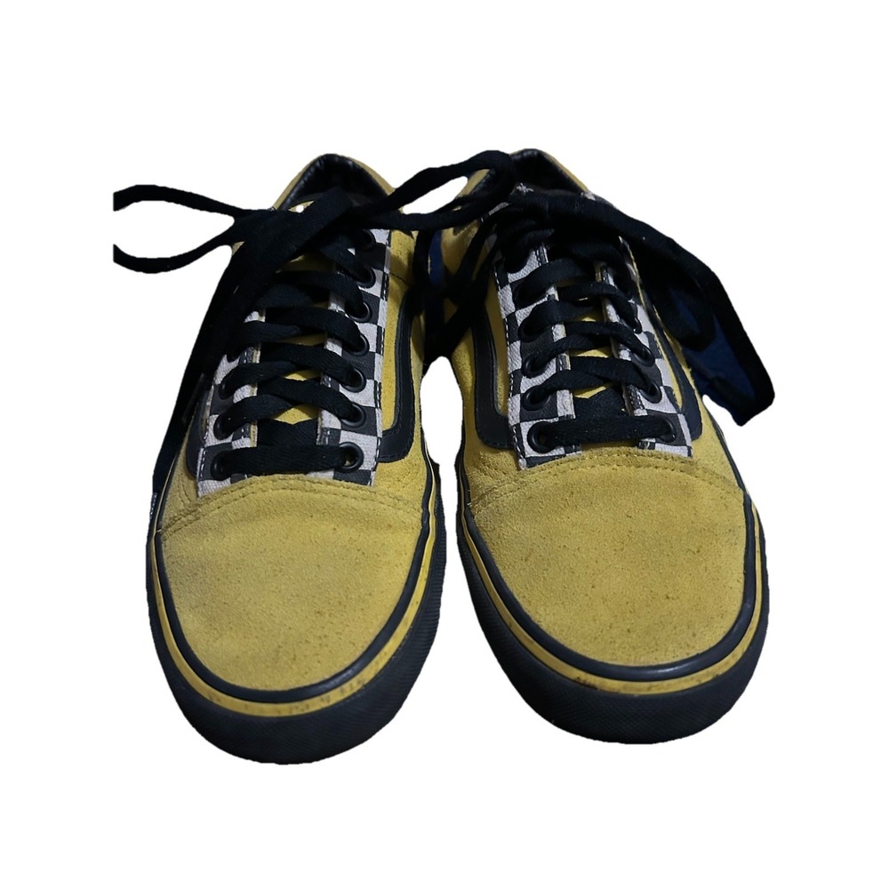 Vans Old Skool Pro Customs Cyber Yellow Black Suede Checkered Size Men's 6.5